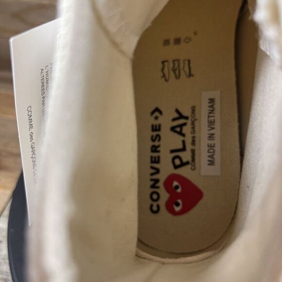 Converse Chuck Taylor All-Star 70 Hi CDG PLAY White Red Mens Sz 10 Womens Sz 12 - Picture 7 of 10